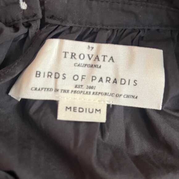 NWOT Bird Of Paradis Carla Black Ruffle Neck Blouse, Size M - Picture 6 of 7